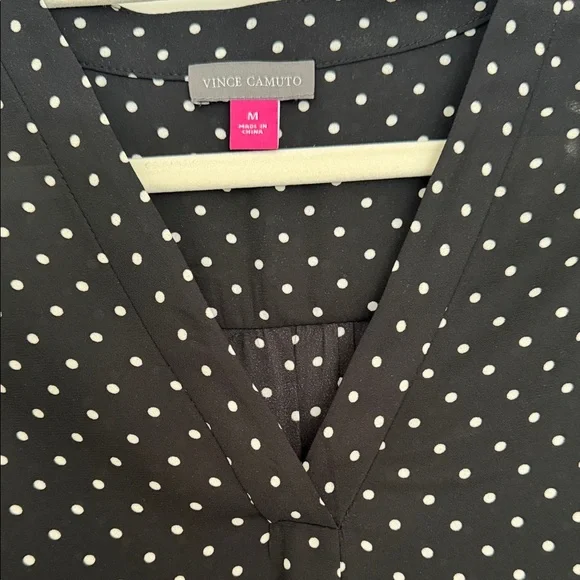 Vince Camuto Black and White Polka Dot Blouse - Picture 4 of 4